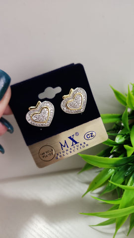 407- Arete Corazón  Diamantado
