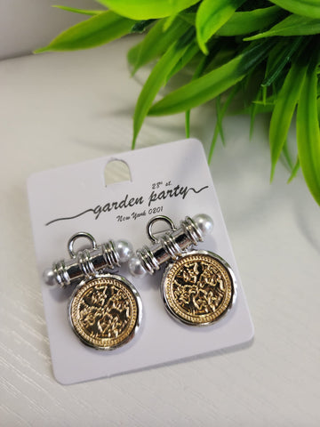 046- Aretes Moneda Plata