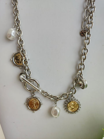 046- Collar Monedas Plata