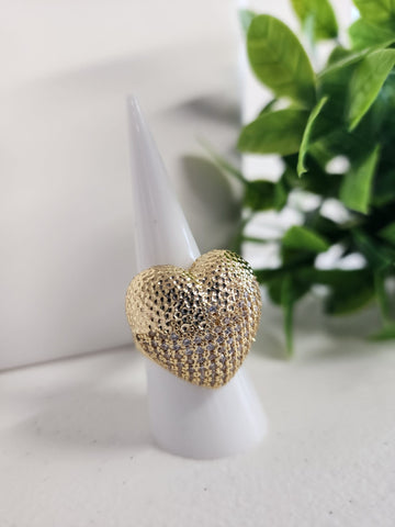 Anillo  Corazon Grande  Diamantado