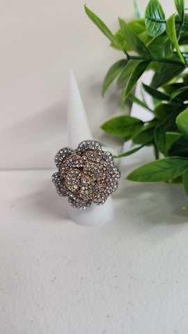 Anillo  Flor  Dos Tonos