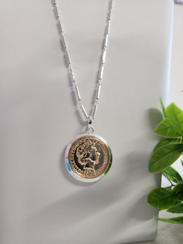 #654-Cadena Moneda  Largo Queen