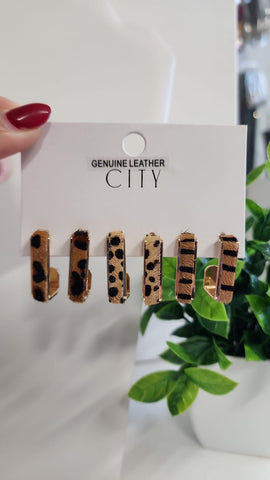 Set x 3 Aretes animal Print