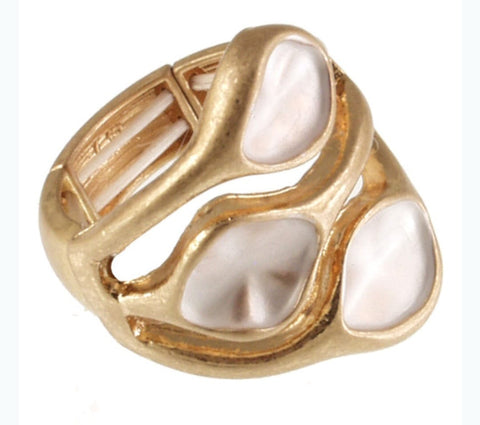 Anillo Esmaltado Vintage  Gold & Silver 2411-2