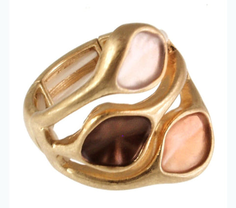 2411-6-Anillo Esmaltado Vintage  Coffee
