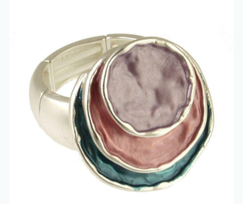 9340-4-Anillo Esmaltado Leyenda  Plata - Lavanda