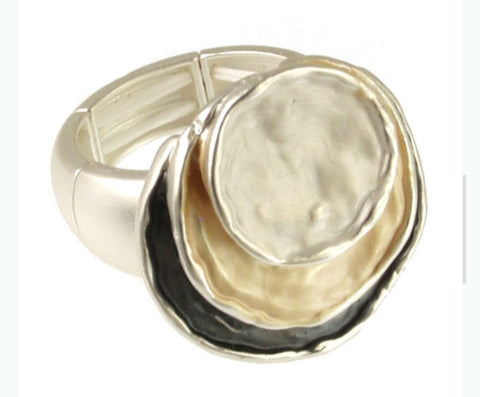 9340-7-Anillo Esmaltado Leyenda  Plata - Negro