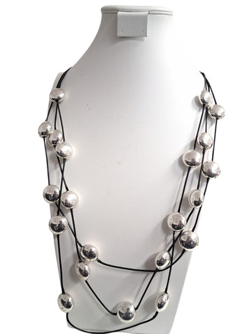 Collar esferas redondas plata