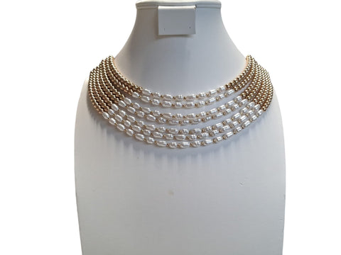 Collar capas balines perlas
