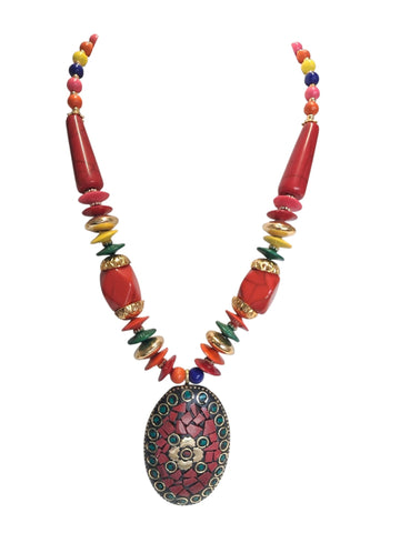 Collar piedra  Rojo IND