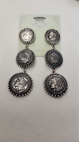 Aretes de Monedas Largo