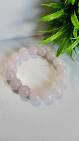 Pulsera Elástica  Cuarzo Rosa Claro