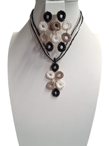 Boho chie Rattan Set de aretes y collar