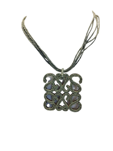 Collar Bohemio Rattan Color Verde