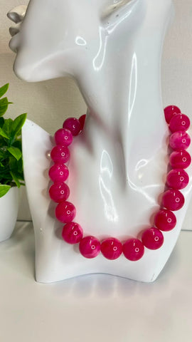 100-Collar balines mármol fushia