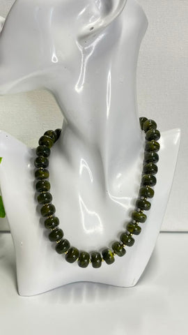 #500- Collar rueditas verde Olivo