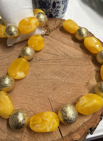 Set Collar y Pulsera amarillo/oro