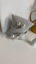 Bangel en plata ramillete 4 perlas