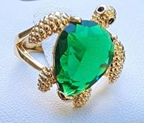 Sortija Tortuga Piedra Esmeralda